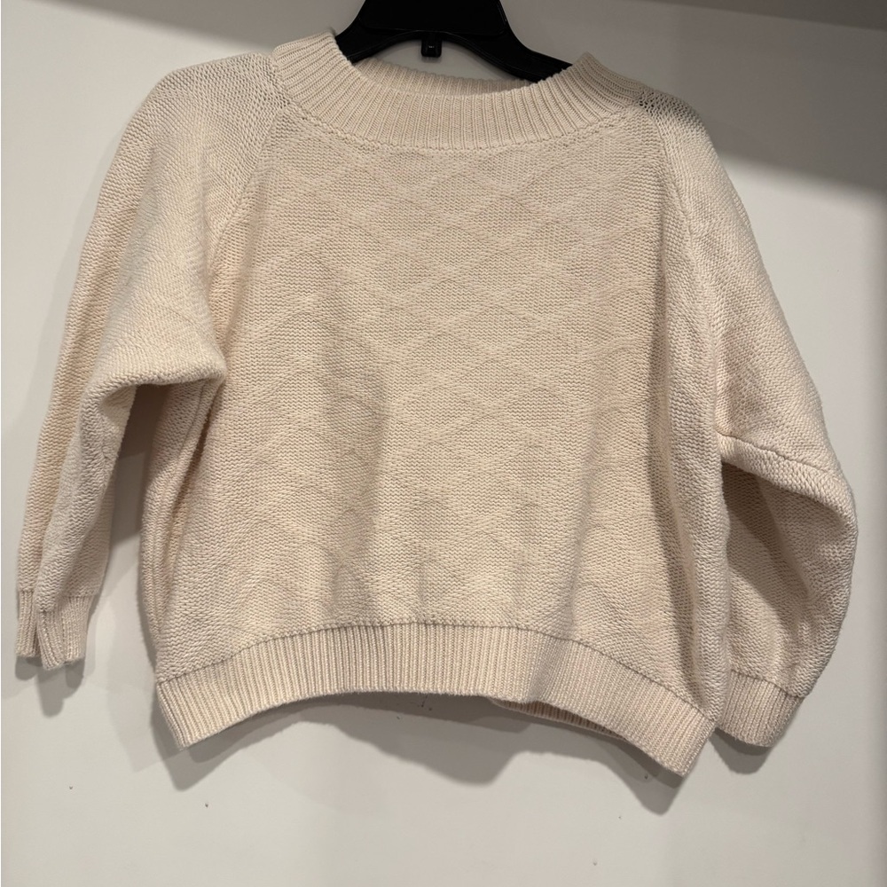 Wol Hide Diamond Stitch Textured Organic Cotton Sweater Size S/M — image 2 of 6